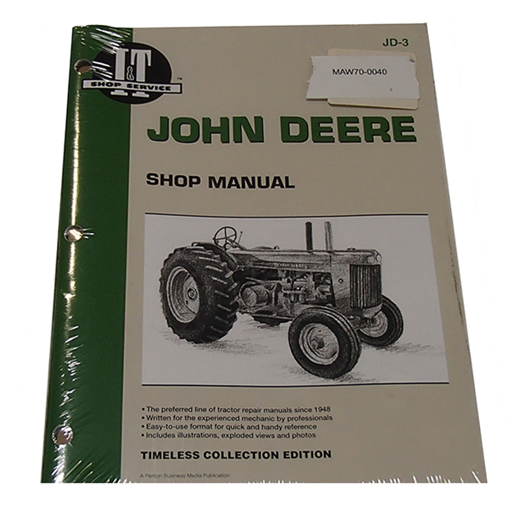 JD-3 I&T Shop Service Manual Fits John Deere Model R Diesel