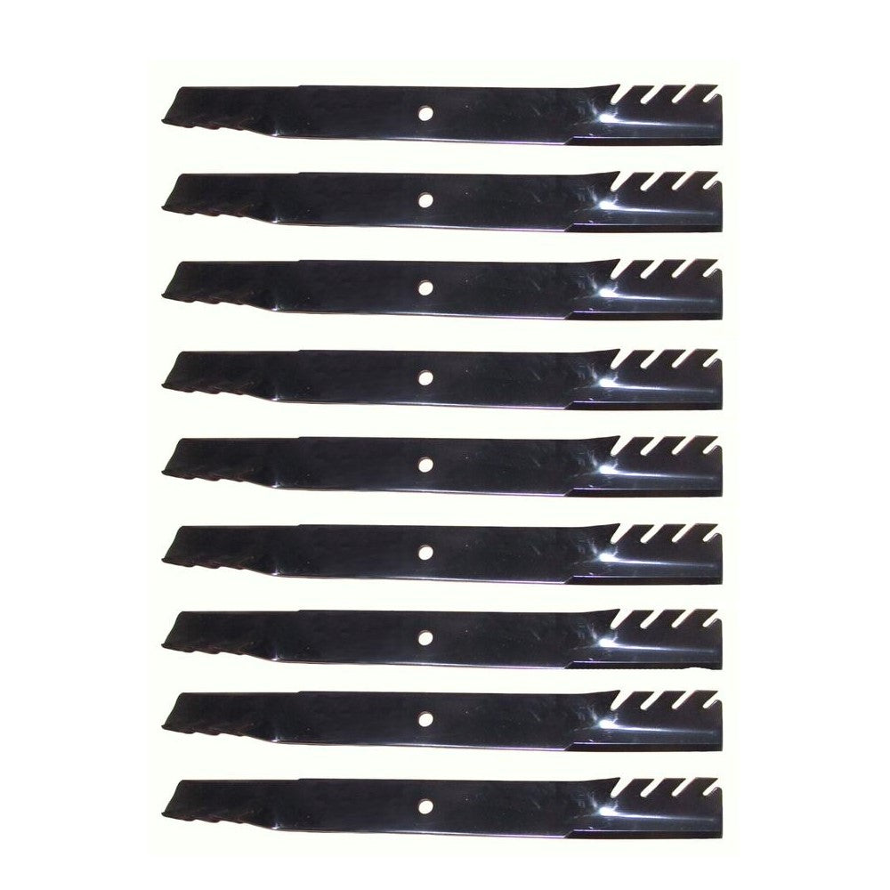 Set of 9 Toothed Mulching Blades for Various 72" Cut Mower Decks