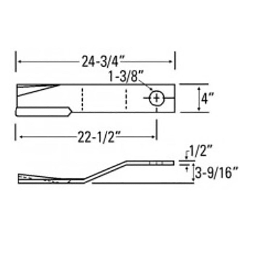 Rotary Cutter Blade 24.75" x 4" x 0.5" w/ 1-3/8" Hole CCW  622013F