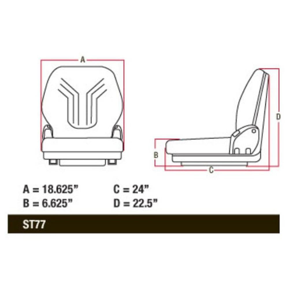 MSG75GGRC-ASSY Grammer Charcoal Cloth Low Profile Air Ride Seat w/ Arm Rests