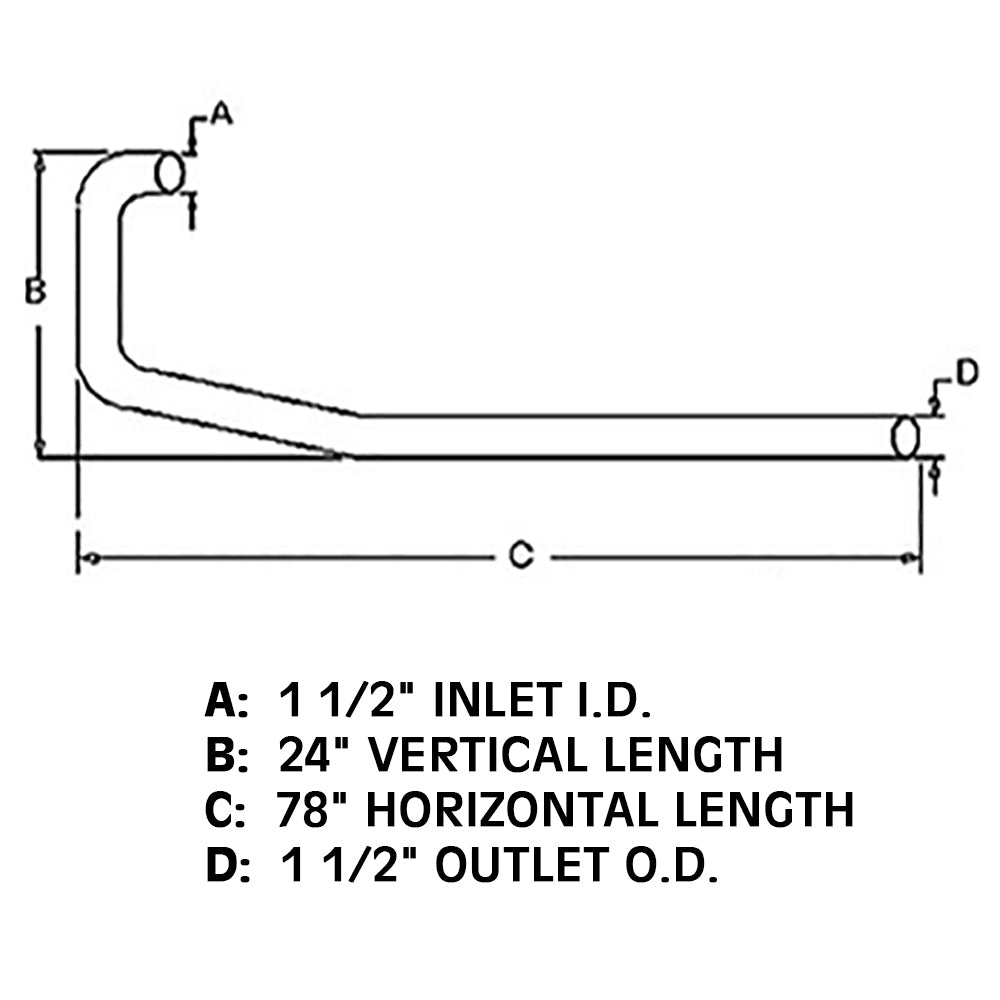 A-NAA5255D Exhaust Pipe - Fits Ford/New Holland