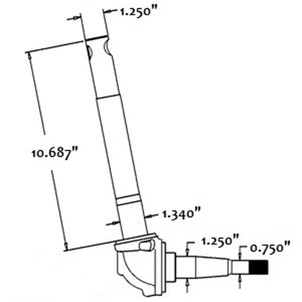 Spindle - Right Hand Fits Ford 800 600 2000 900 700 4000 957E3105, image size:1000x1000