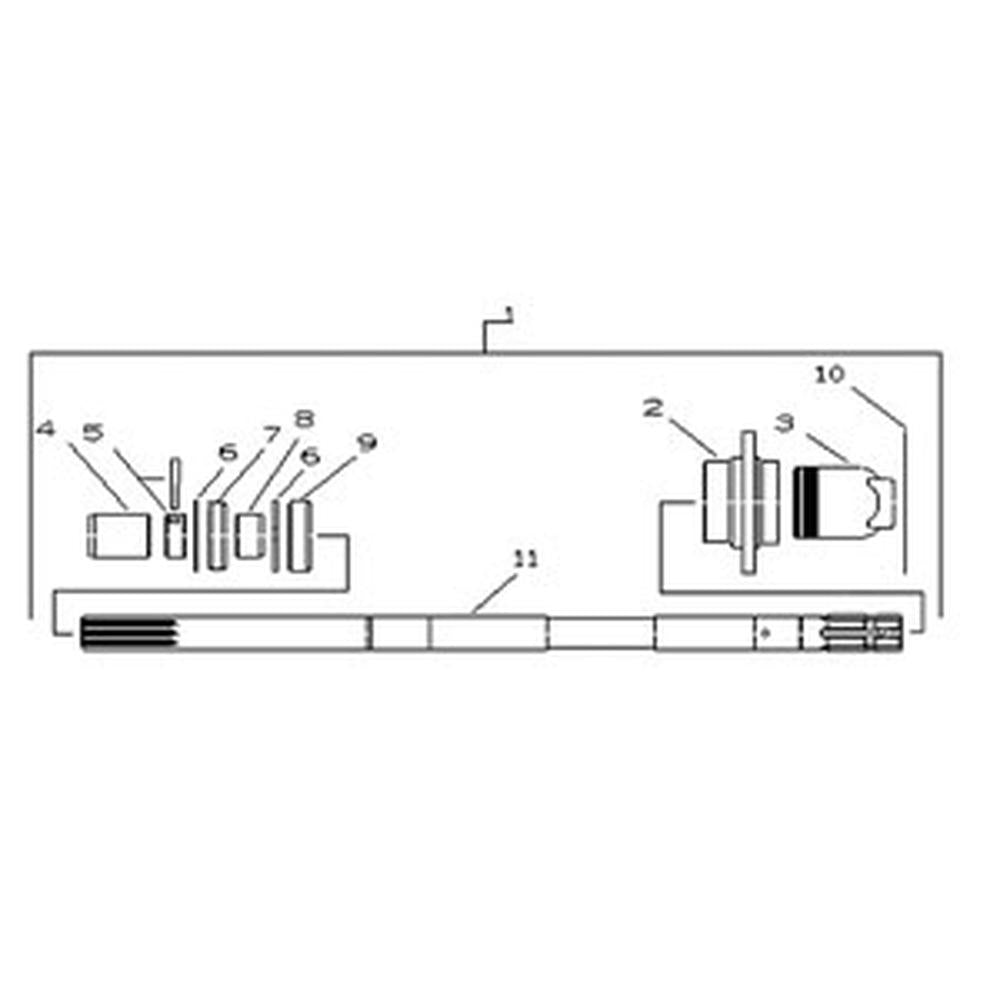PTO Shaft Assembly Fits Ford 600 601 800 801 900 4cyl NCA700-38 1-3/8"