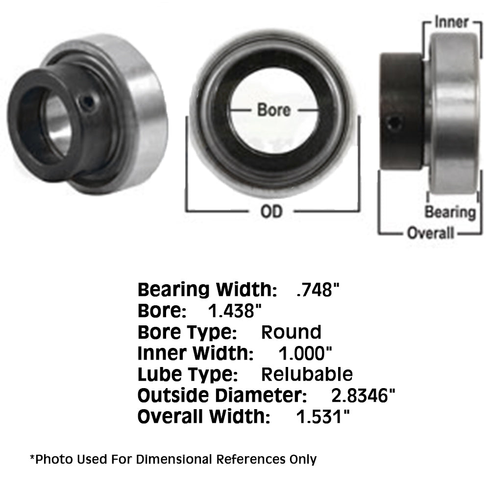 NPS107RRC Tractor Re-Lubri Fits CATable Spherical Ball Bearing w/ Collar FH71163