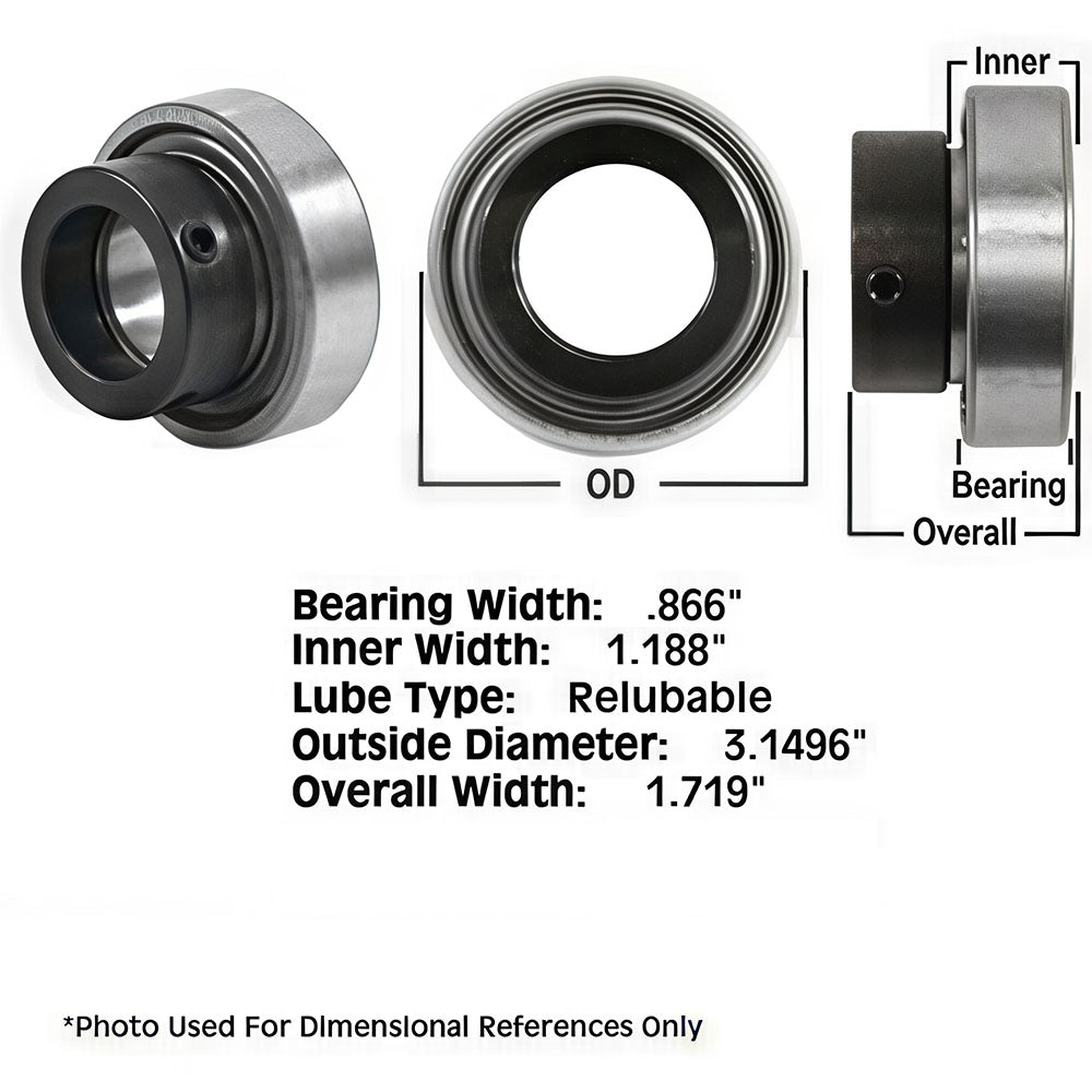 NPS109RRC New Tractor Re-Lubricatable Spherical Ball Bearing w/ Collar JD8598