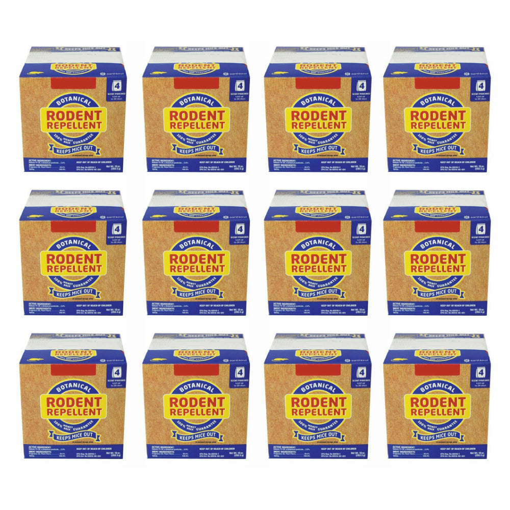 12 Pack 4 Pouch Boxes Fresh Cab Botanical Rodent Repellent - Chemical ...