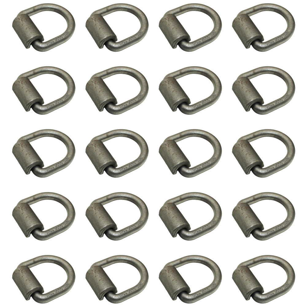 20 Pack 5/8" Heavy Duty Weld-On Forged D Ring 18,000 Lbs