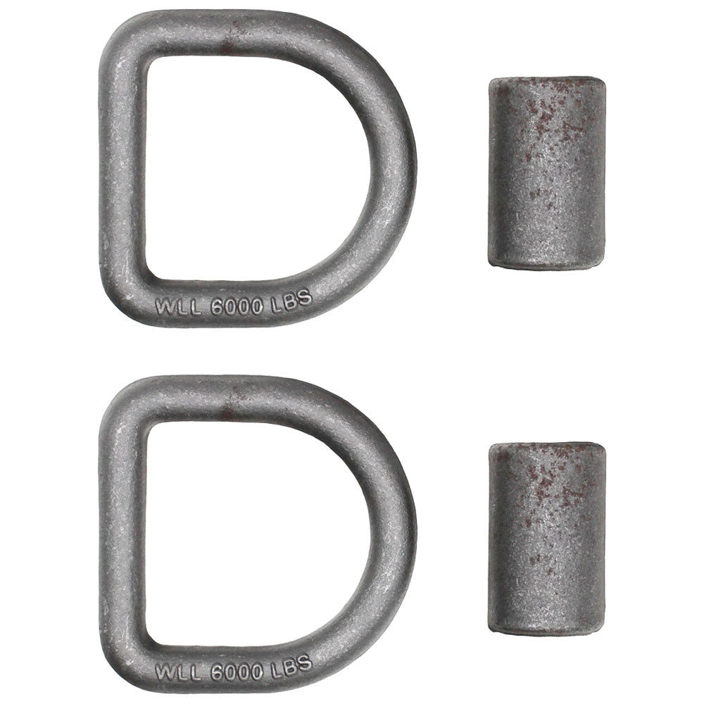 2 Forged 5/8" Dia. D-Rings w/ Weld-On Clip 6000 Lbs Flatbed Trailer Towing Tow