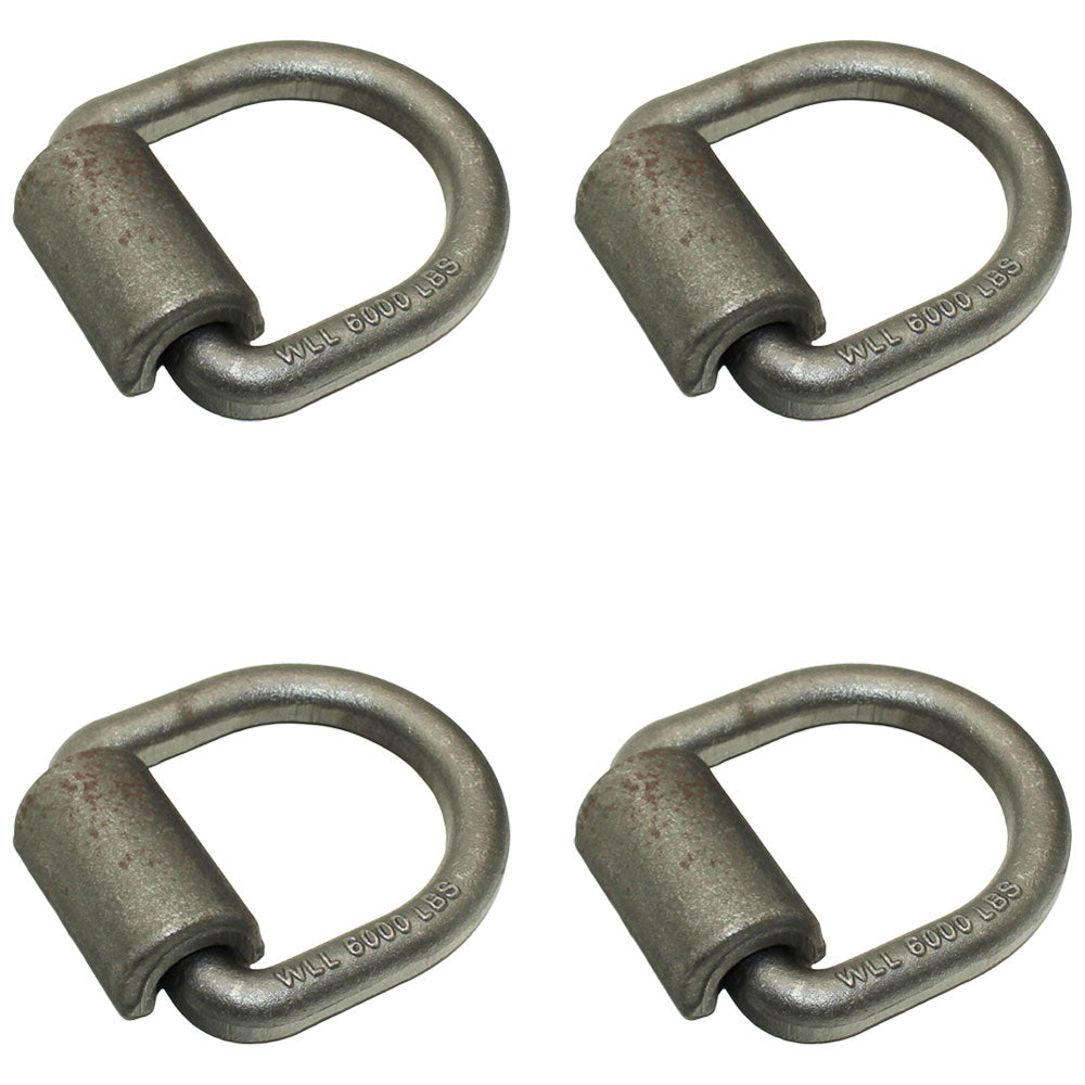 Set of 4 Weld-On 5/8" Forged D-Rings for Trailer/Truck Tie-Down