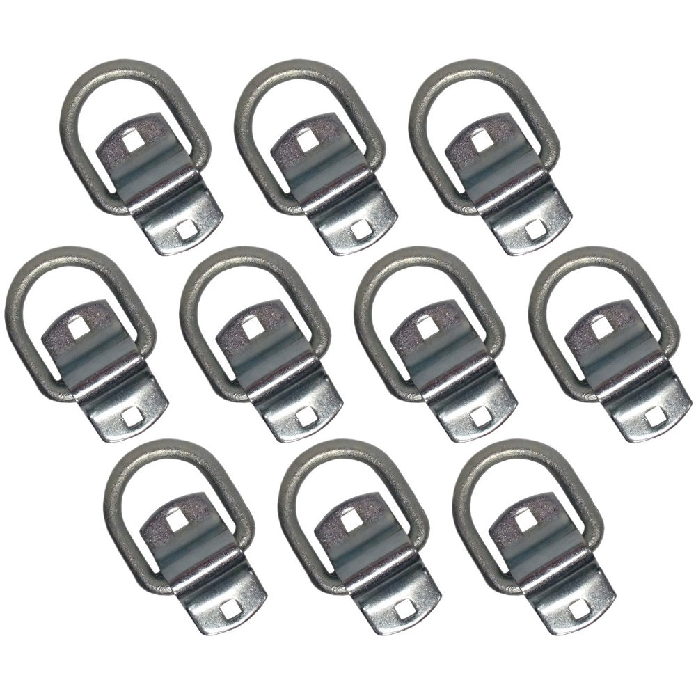 Set of 10 Forged Bolt-on 1/2" D-Rings Truck Trailer Tie-Down Rope Chain D Ring