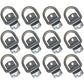 12 Bolt On D Ring 1/2" Flatbed Truck Car Trailer Tie Down Strap Chain Rope Rings