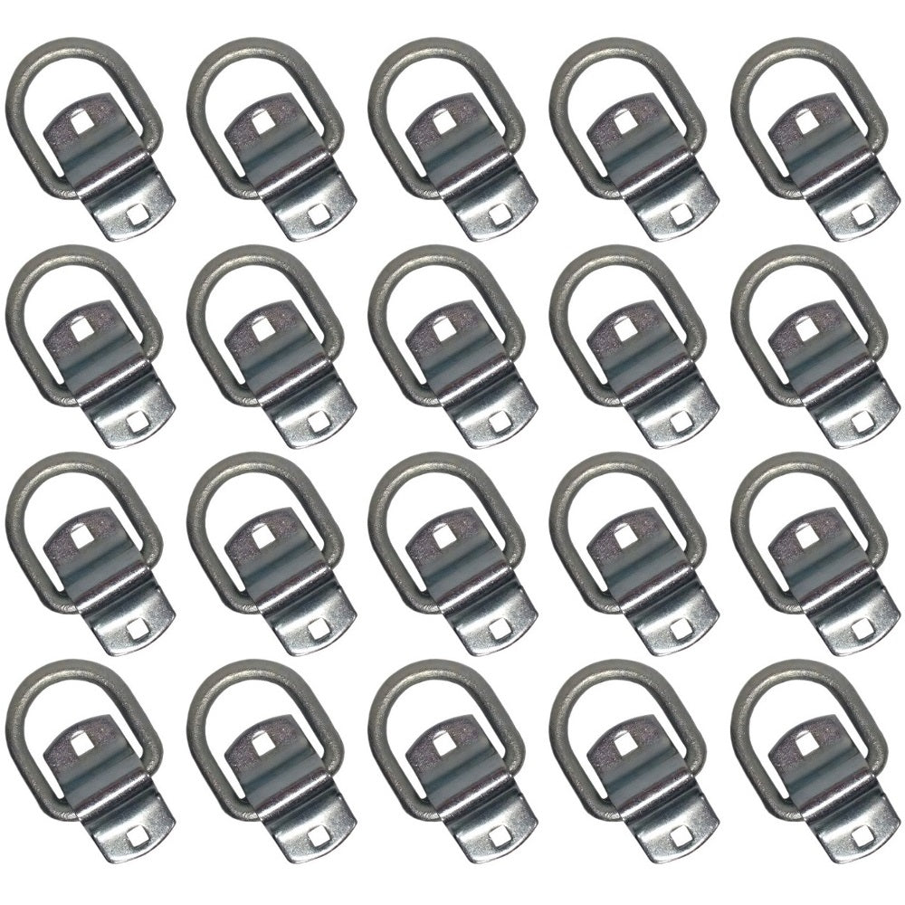 Qty 20: 1/2" Bolt-on D-Ring & Clip Fits Universal Replaces DR050-SC