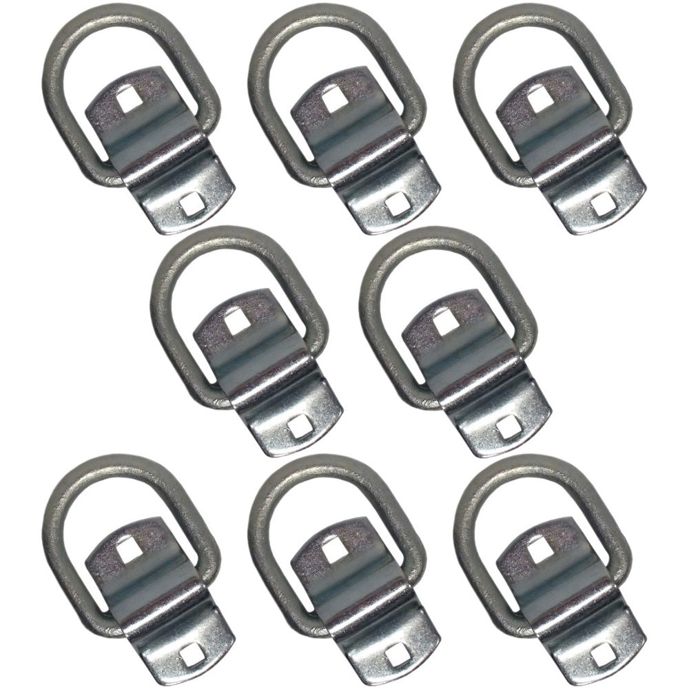 8 Bolt On D Ring 1/2" Flatbed Truck Car Trailer Tie Down Strap Chain Rope Rings