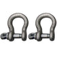 (2) 3/4" Shackle Screw Pin Clevis Anchor Bow Shackles Sling Cable Chain Rigging