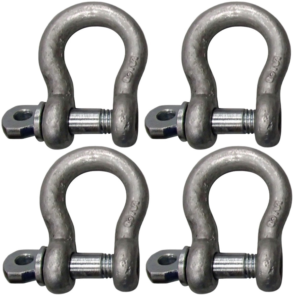 (4) 3/4" Shackle Clevis D-Ring with Screw Pin Anchor Chain Rope Cable Rigging