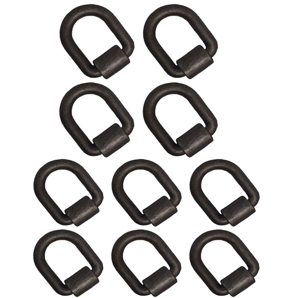 (10) Weld-On Forged 1" D-Ring 47,000 Hook Chain Tie Down Truck Trailer Recovery