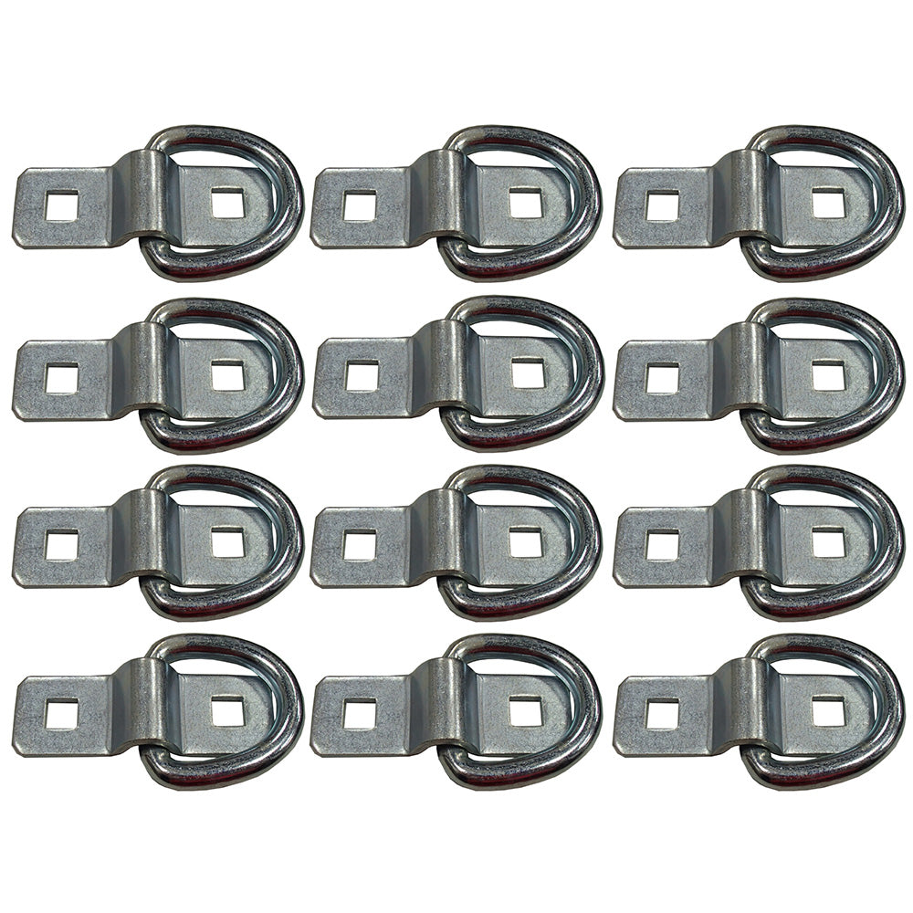 (12) 3/8" STEEL D RING TIE DOWNS Bolt On 5000 lb for Car Motorcycle Quad ATV UTV