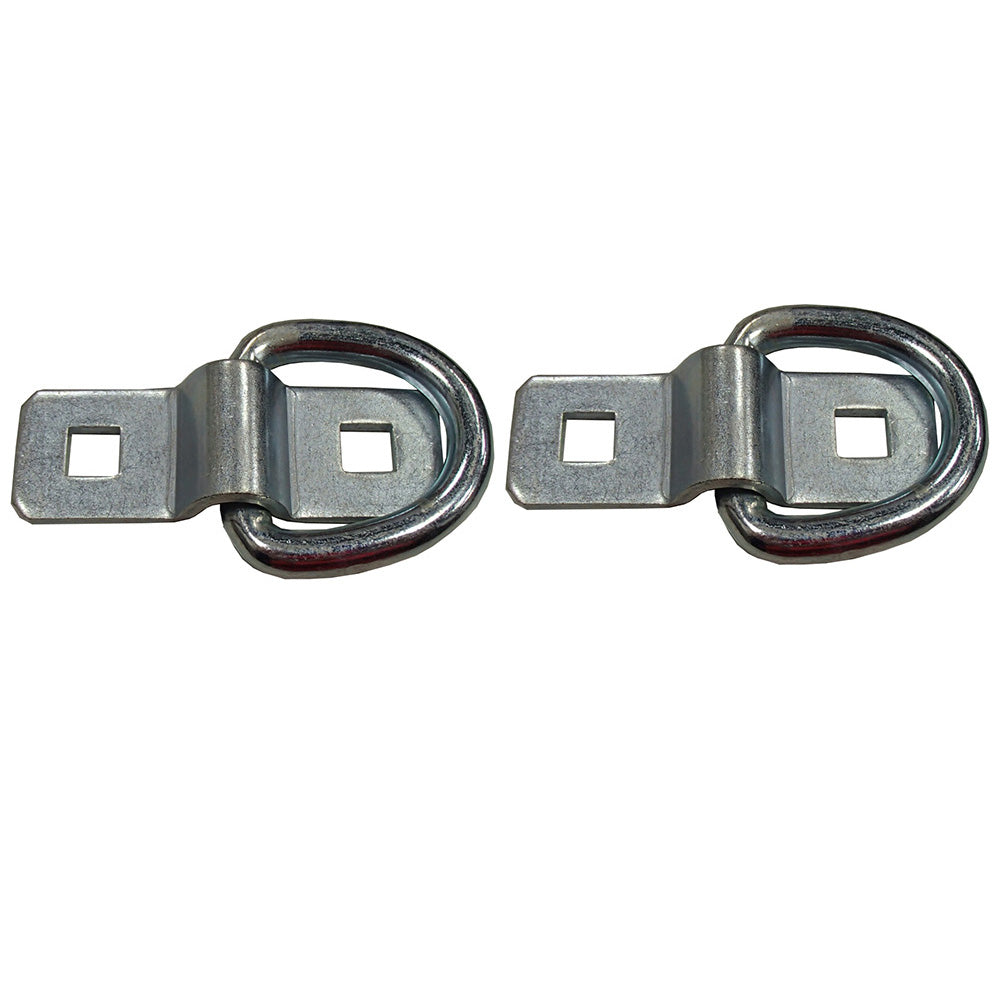 Set Of 2 3/8" Bolt-On D-Ring Fits Car, Truck, Trailer, Camper, Wrecker, Boat