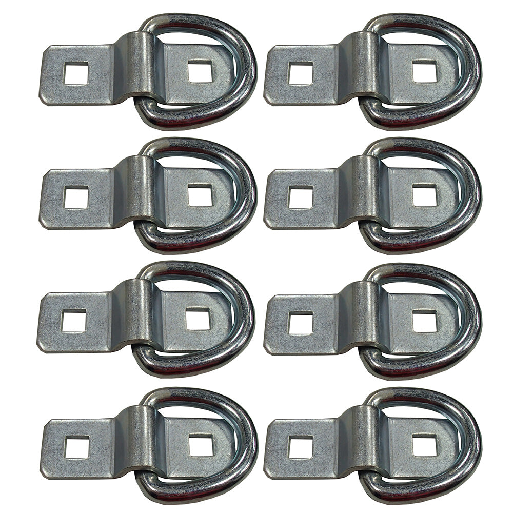 DR038-SS (8-PK) 3/8" Bolt-on D-Rings  - 5,000 lb Capacity/Breaking Strength