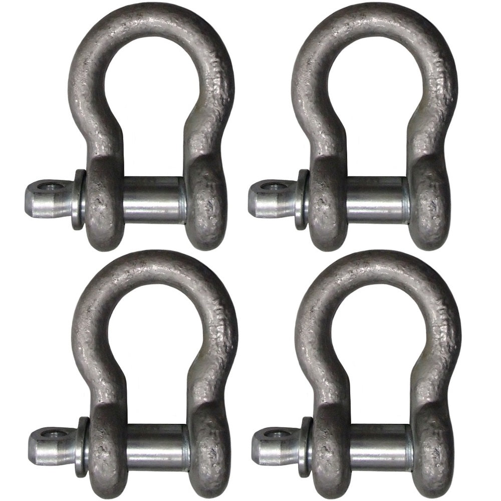Four (4) 3/4" Bow Shackle Anchor Clevis Screw Pin 9500lb BS34 G-209