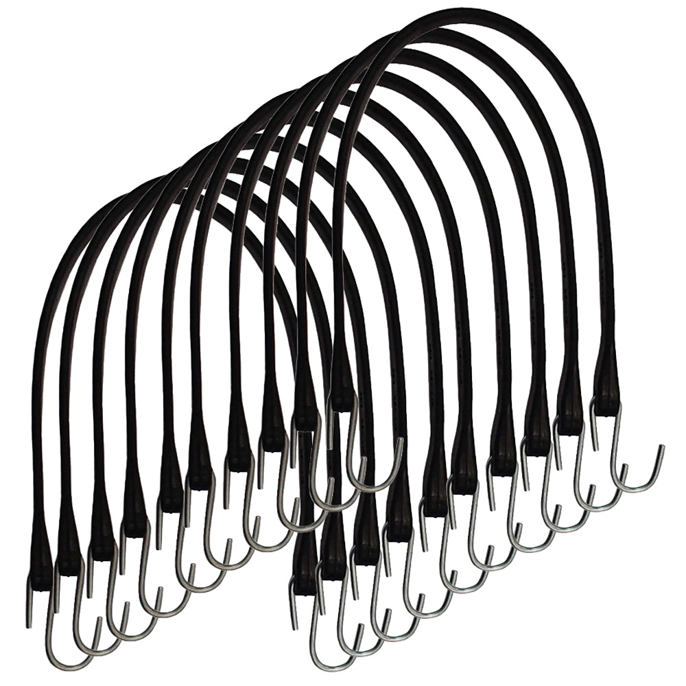 10 PACK 21" Heavy Duty Tarp Straps Tie Down Bungee Cords S-Hook Boat Covers
