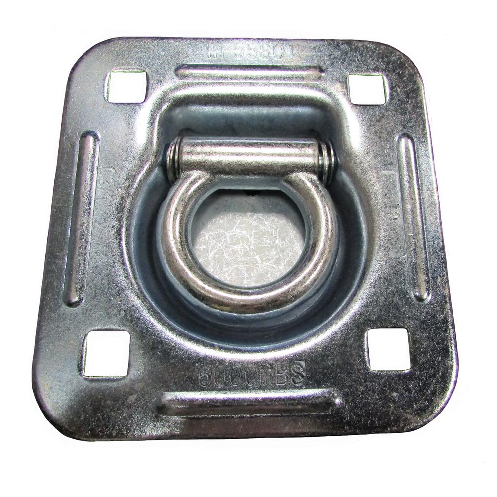 Flush Mount D-Ring - 1.5" Recessed Tie-Down Anchor for Trailers Trucks Cargo