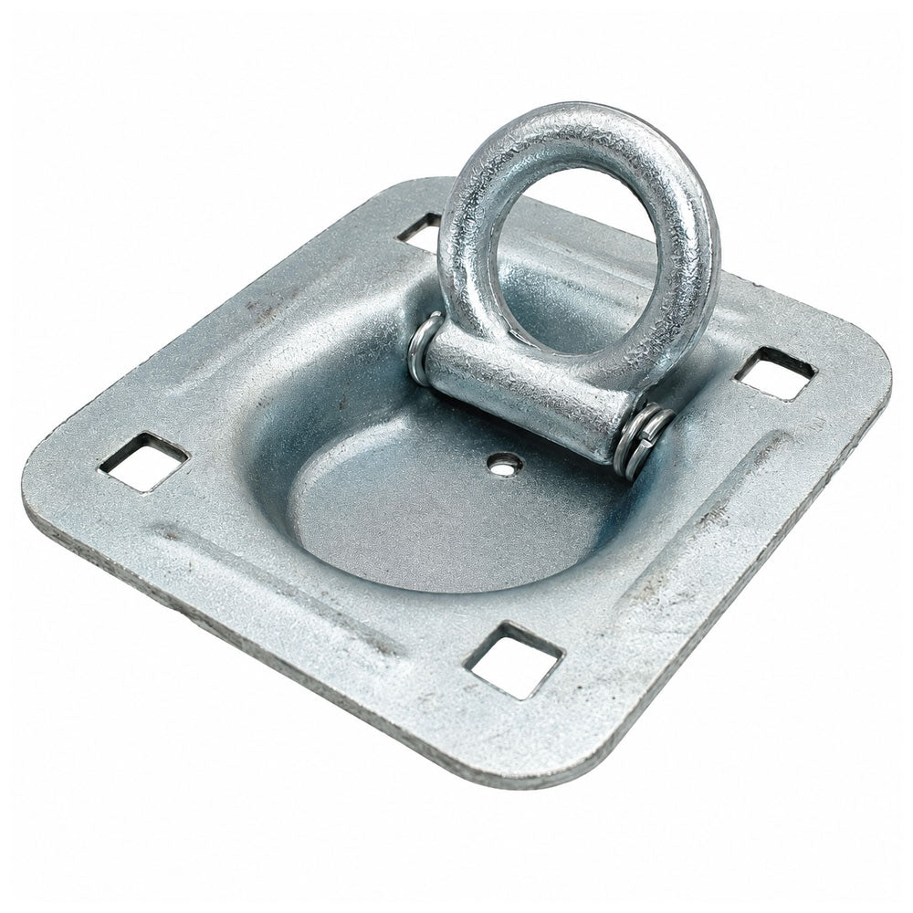 Flush Mount D-Ring - 1.5" Recessed Tie-Down Anchor for Trailers Trucks Cargo