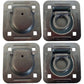 4 Pack Chain Rope Tie Down Trailer 4-Bolt Steel Recessed D-Ring 6000# MBS Rated
