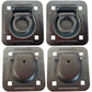 4 Pack Chain Rope Tie Down Trailer 4-Bolt Steel Recessed D-Ring 6000# MBS Rated