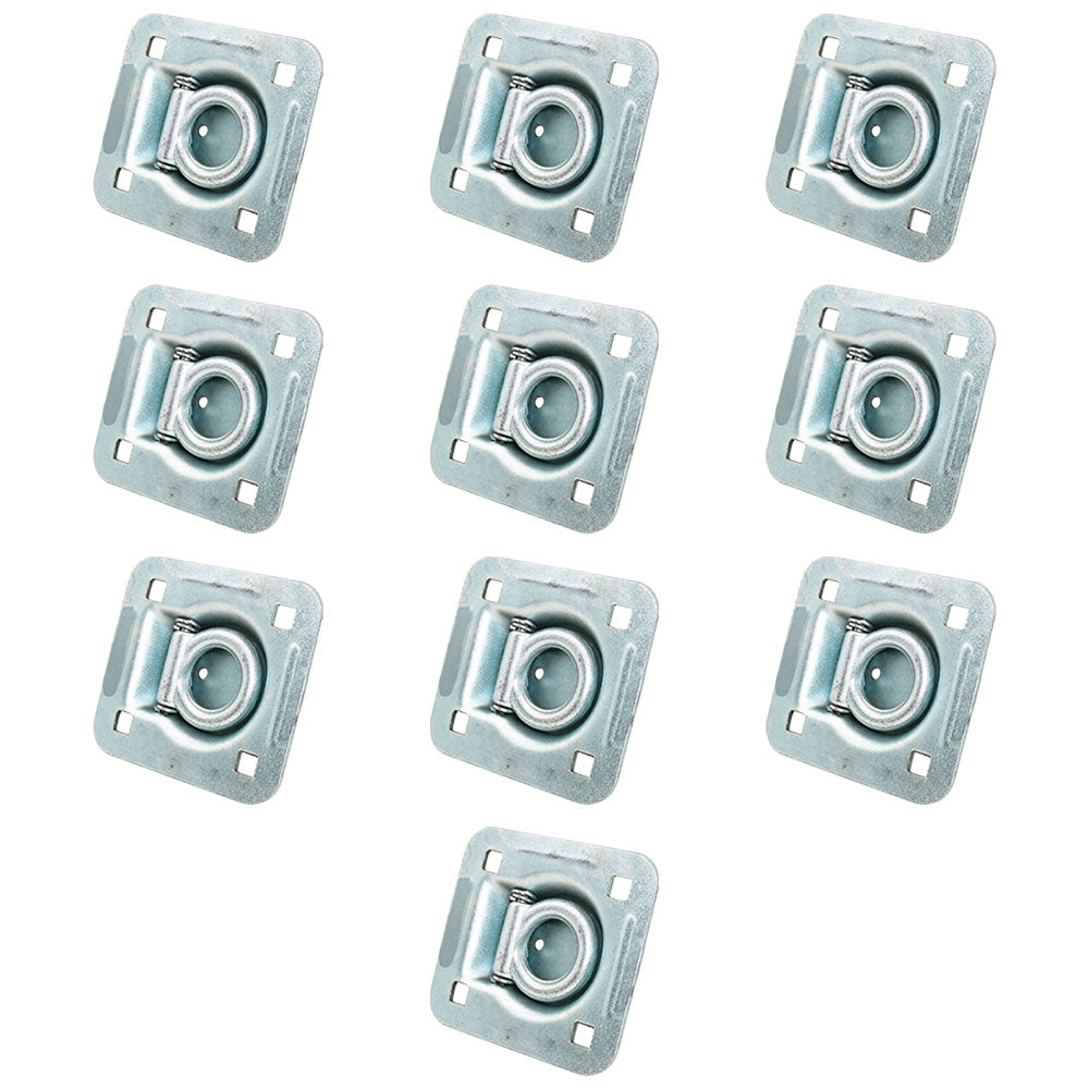 10 Square Recessed D-Ring - 1-1/2" Bolt-on 6000 lbs MBS For Trailer Flatbed