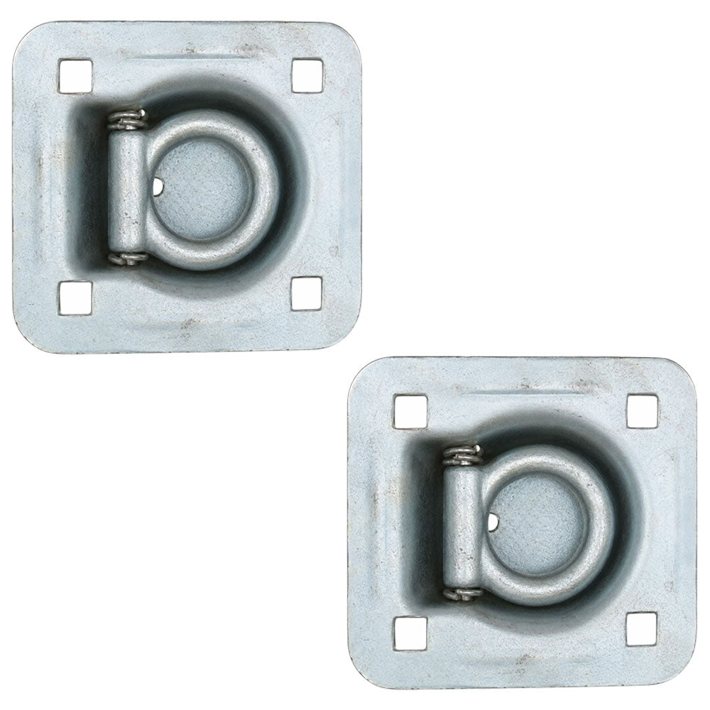2 Flatbed Truck Cargo Trailer 6000lb Tie Down Strap Flush Mount Recessed D-Rings