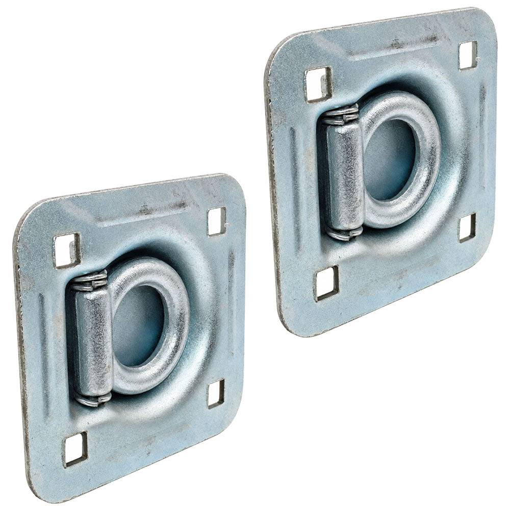 2 Flatbed Truck Cargo Trailer 6000lb Tie Down Strap Flush Mount Recessed D-Rings