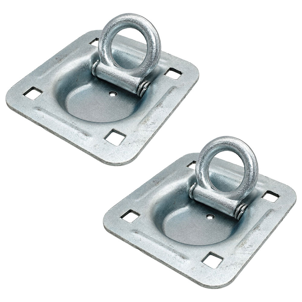 2 Flatbed Truck Cargo Trailer 6000lb Tie Down Strap Flush Mount Recessed D-Rings