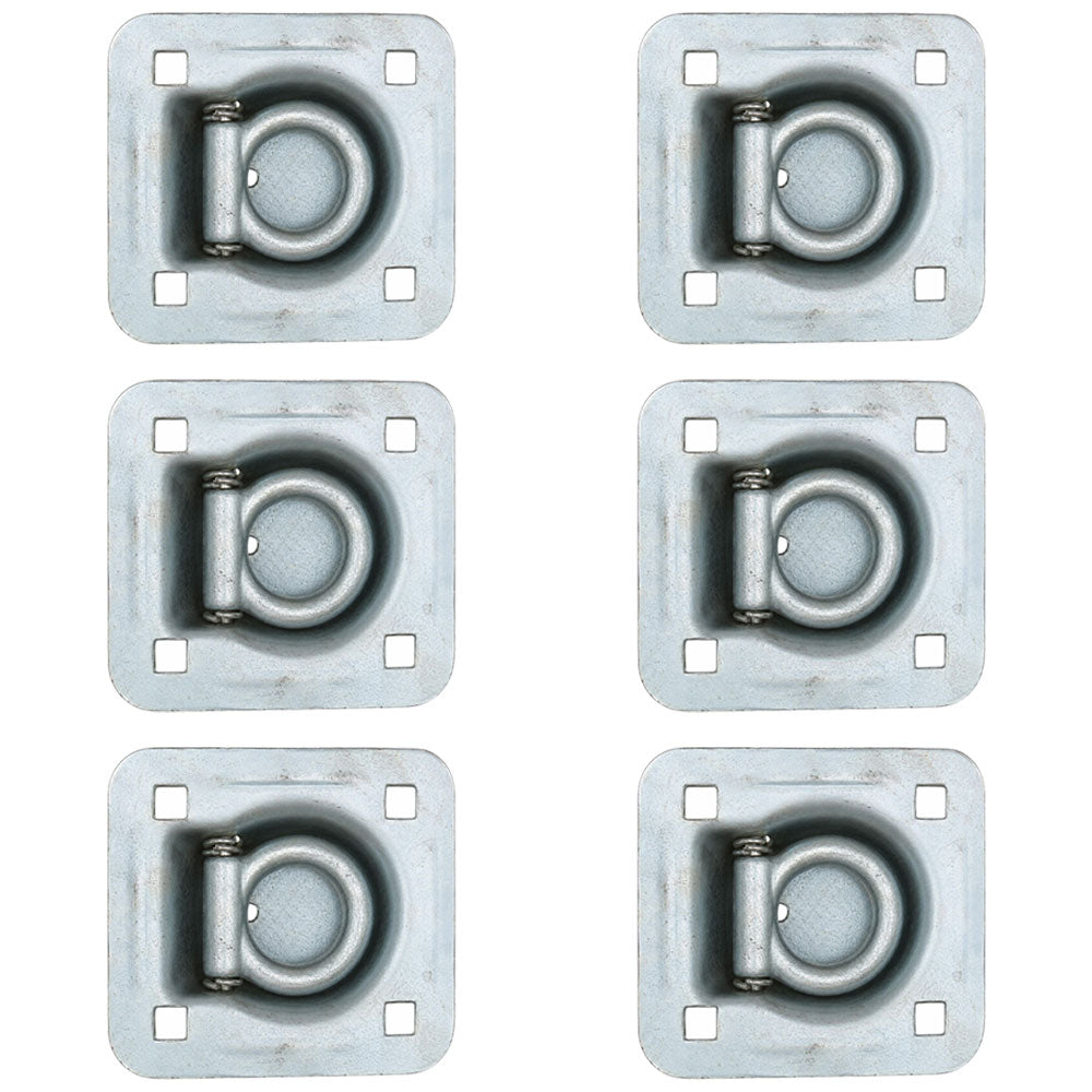 (6) Flush Mount D-Ring - 1.5" Recessed Tie-Down Anchor for Trailers Trucks Cargo