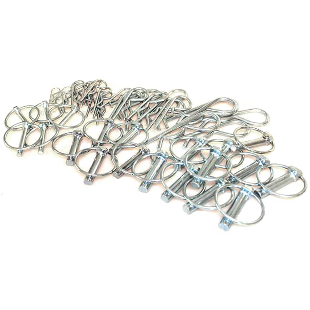 50 Piece Package of Lynch Pins  & Grip Clips For Farm Tractor Implements