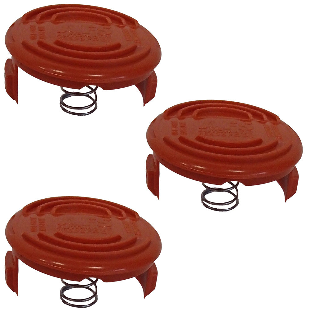 (3) Three Spool Caps and Springs For Black and Decker AFS Trimmers RC-100-P
