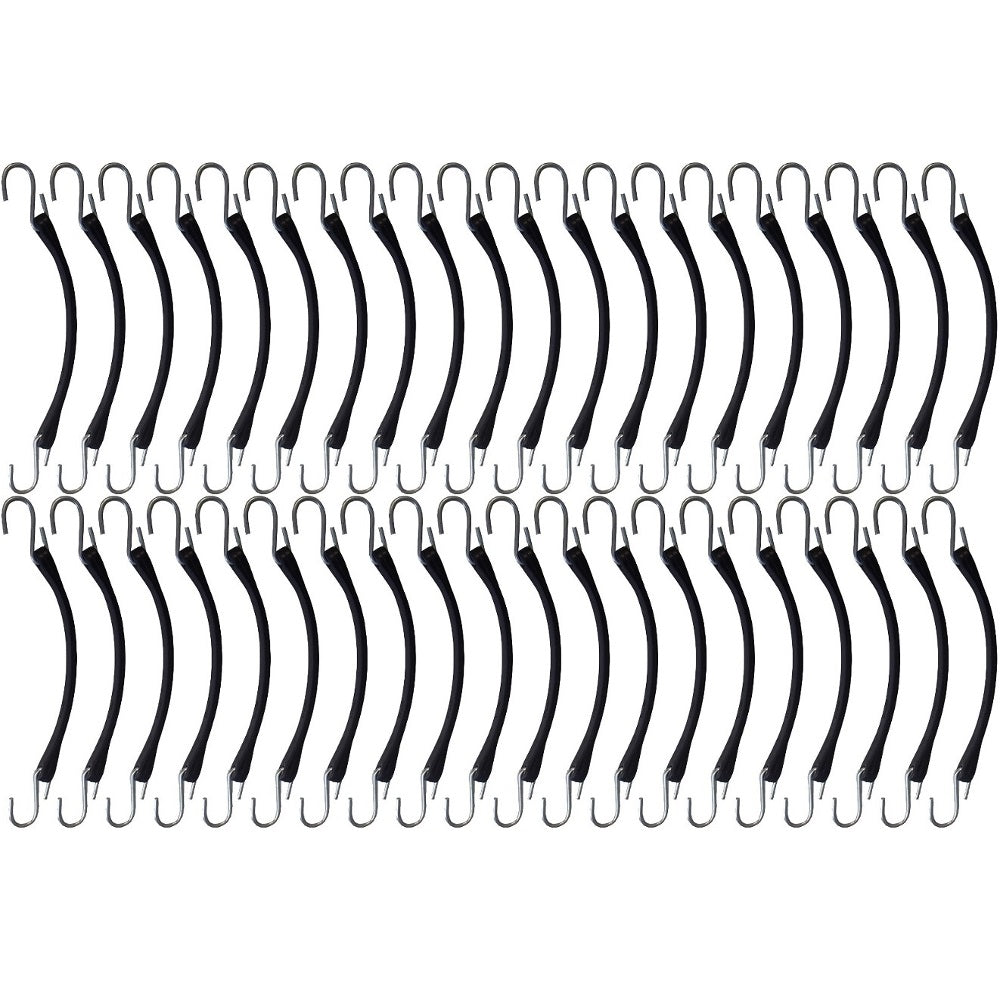 (40) Flatbed Truck Trailer Tarp Tie Down 9" Natural Rubber Bungee Cord Strap