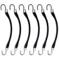 Six (6) 9" Heavy Duty Natural Black Rubber Tarp Straps (Bungee Cords) w/ Hooks