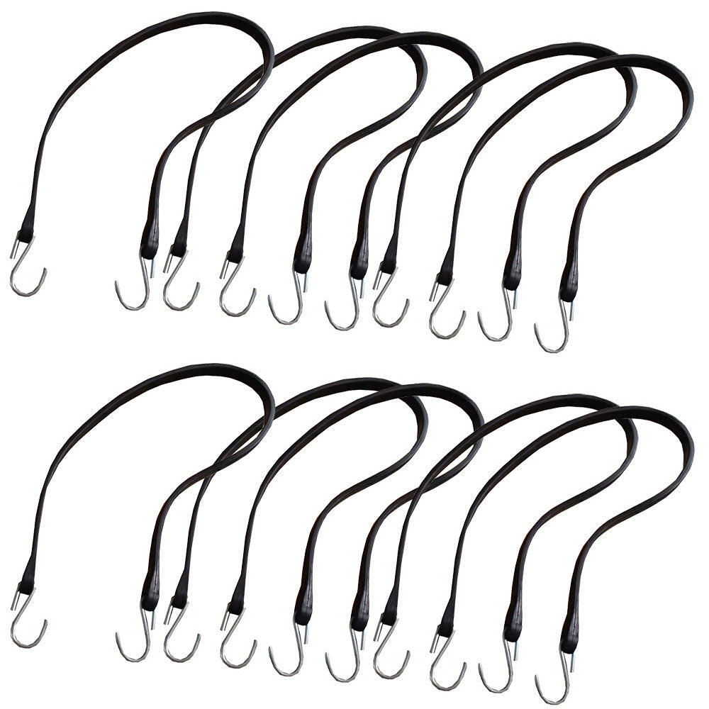 Heavy Duty 31" inch 100% Natural Rubber Bungee Strap 10 Pack Tie Down Cord
