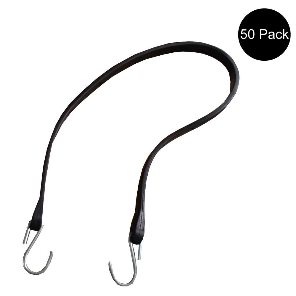 50-Pack 31 Inches Long Natural Rubber Tarp Strap Bungee Cord
