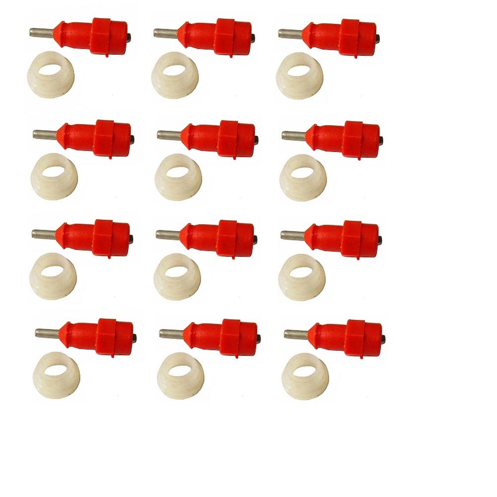 12 Chicken Waterer Push In Poultry Nipples Drinker Bird Drink Water Fowl Chook
