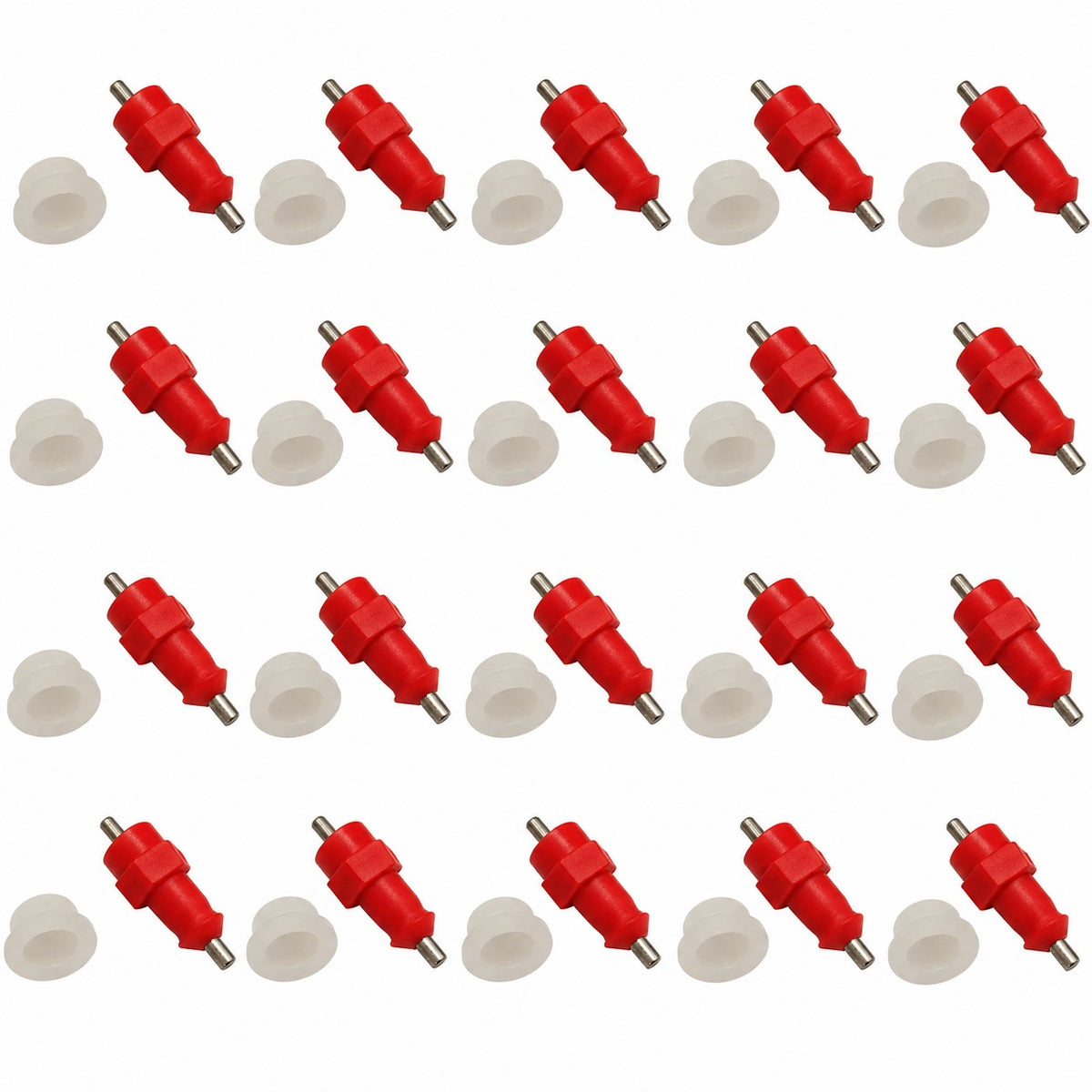 24 Chicken Waterer Push In Poultry Nipples Drinker Bird Drink Water Fowl Chook