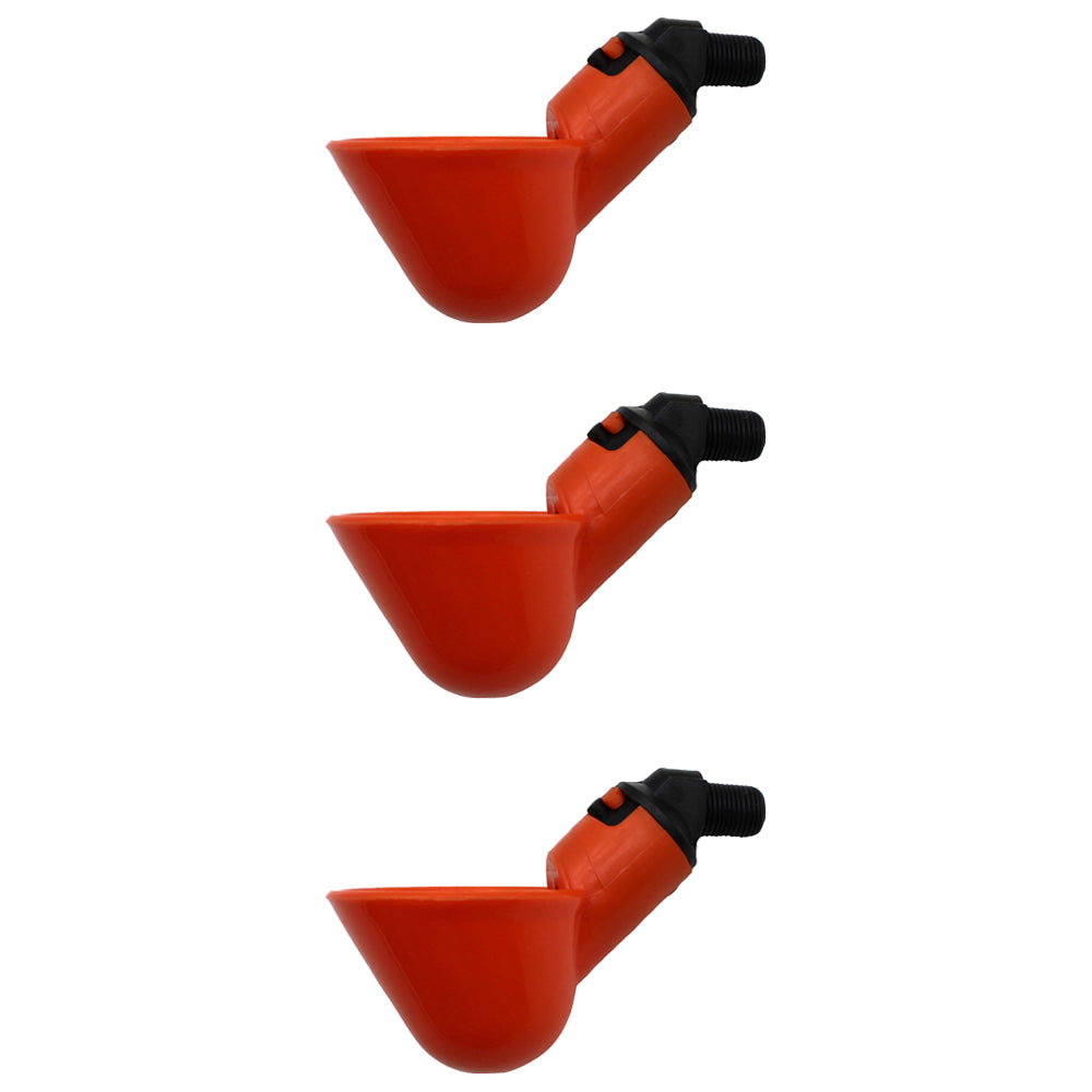 3 Automatic Waterer Drinker Cups Chicken Coop Poultry Chook Bird Turkey Drink