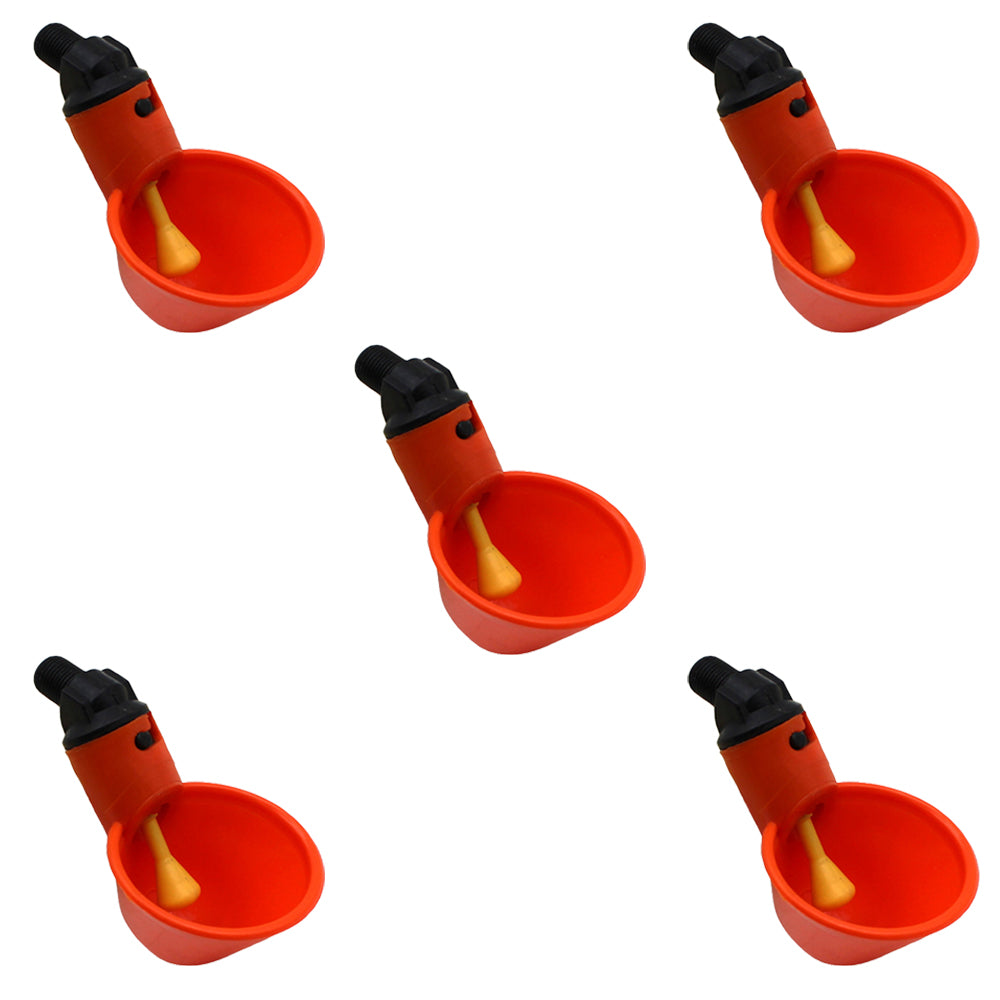 5 Automatic Waterer Drink Cups For Chicken Coop Poultry Chook Bird Turkey Drink