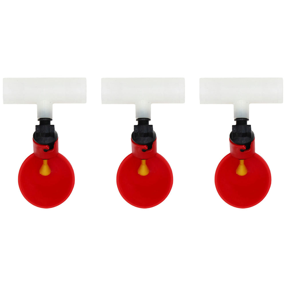 (3) AUTOMATIC WATERER DRINKER CUPS & 1/2" CLEAR FITTING CHICKEN WATER POULTRY