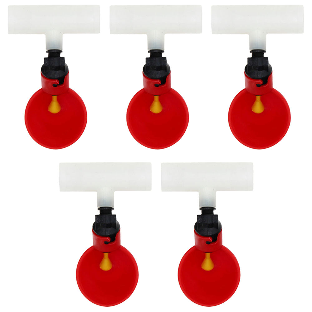 Five (5) Poultry Water Drinking Cups Pipe Fitting Chicken Automatic Drinker