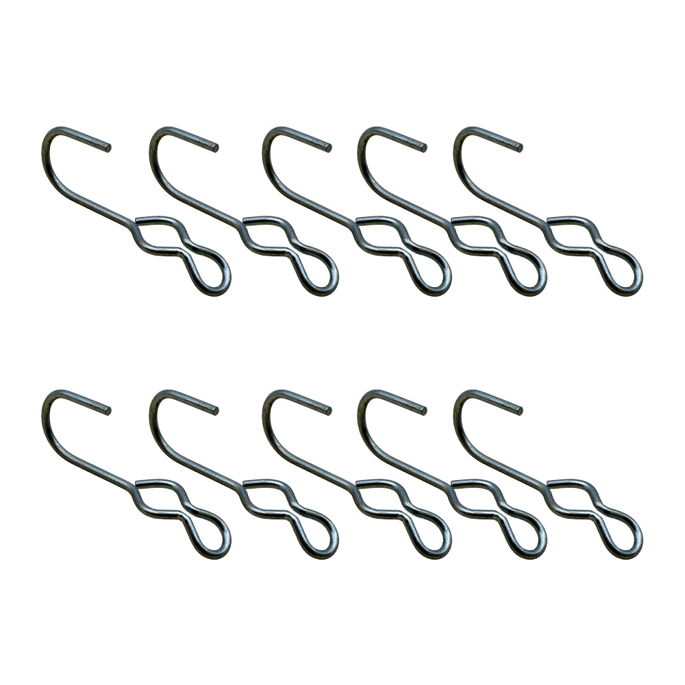 SJ Hooks 10 Piece Set Steel Construction for Rope Shock Cord Bungee Cord