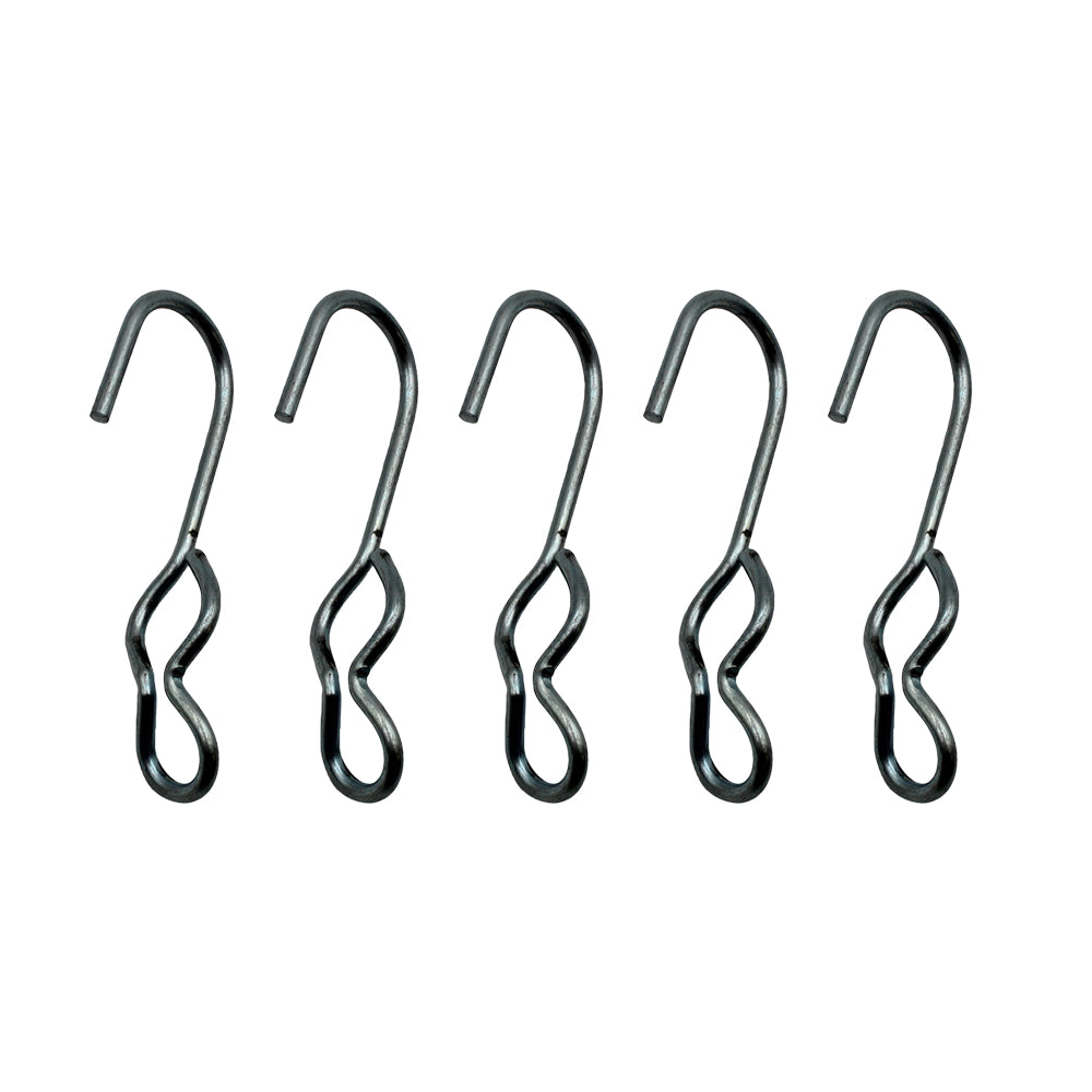 S J Hooks 5 Piece Set Steel Construction for Rope Shock Cord Bungee Cord