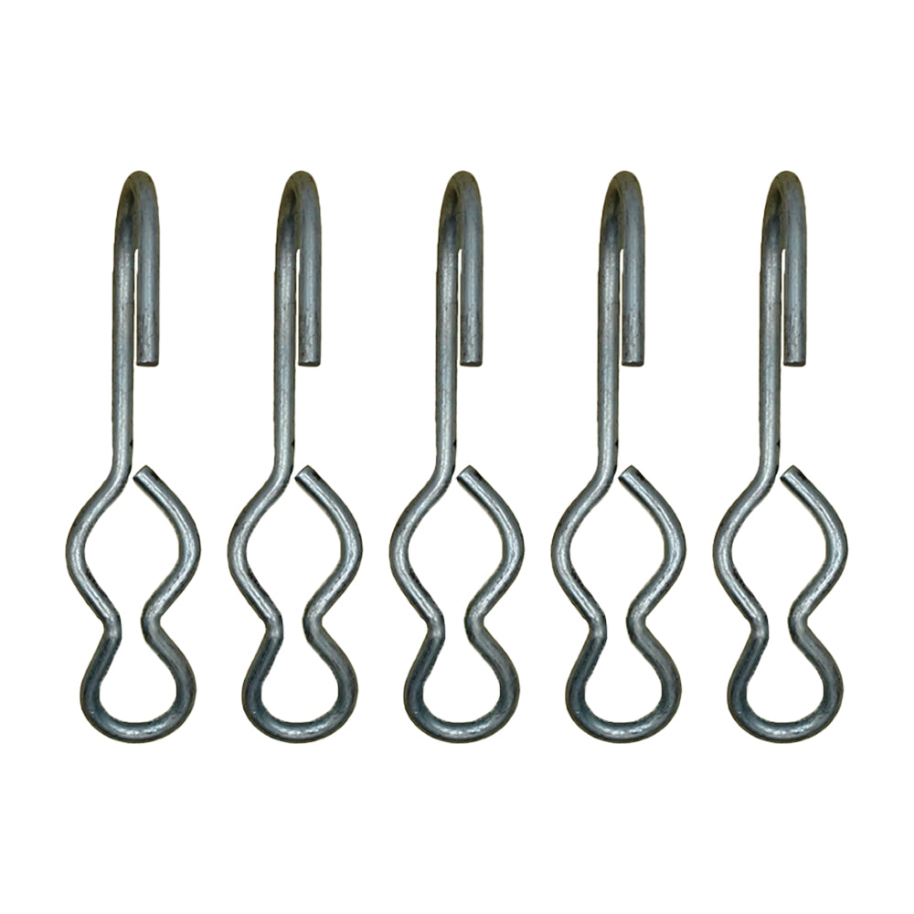 S J Hooks 5 Piece Set Steel Construction for Rope Shock Cord Bungee Cord
