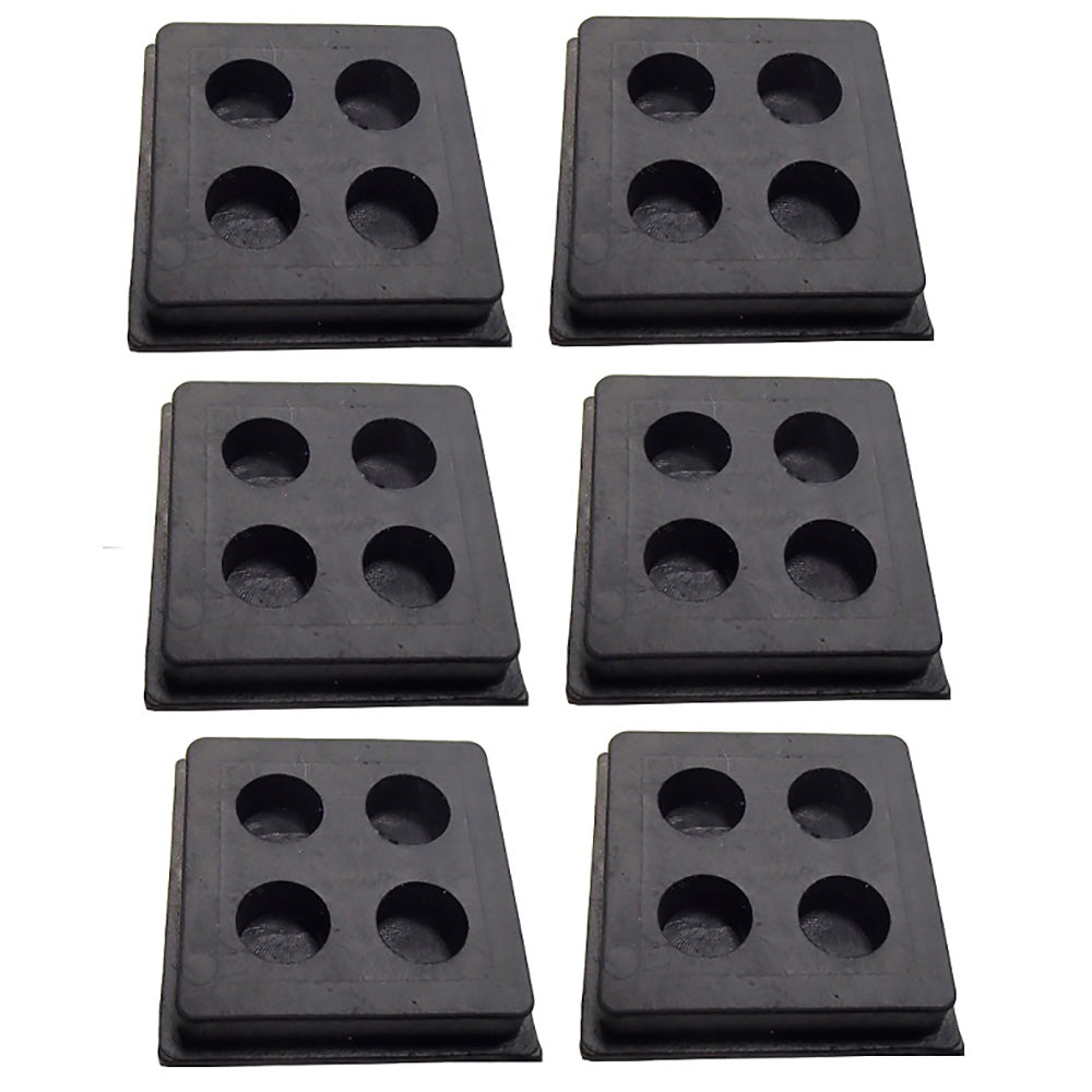 Set of (6) 2" x 2" x 3/4" Anti Vibration Heavy Duty All Rubber Isolation Pads
